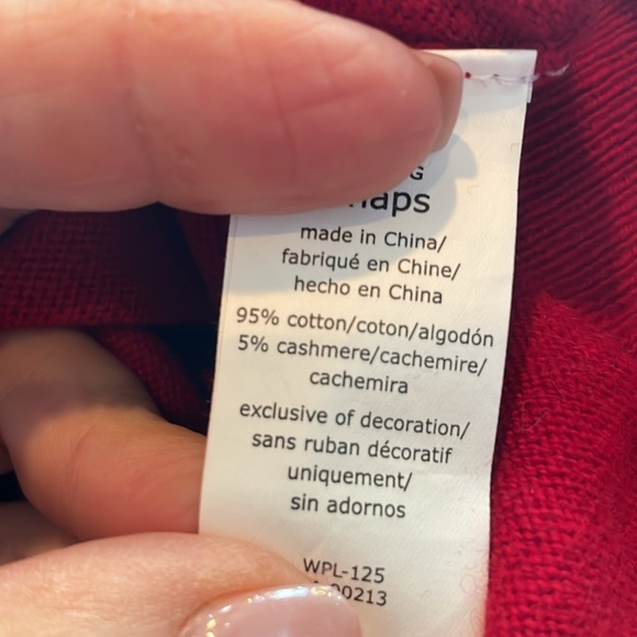 Chaps Mens Cotton & Cashmere Blend V-Neck Sweater Red Size L Soft Preppy - Picture 12 of 13